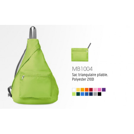 Sac à dos triangle avec poche frontale publicitaire