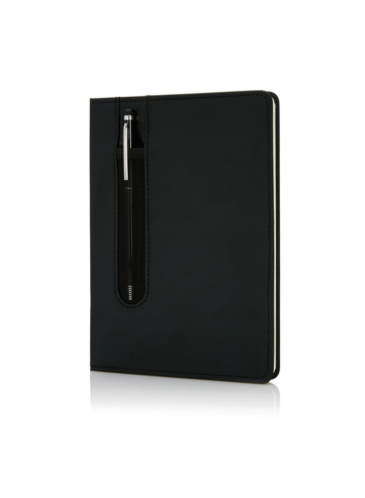 Carnet Couverture Rigide en PU avec Stylo tactile A5 publicitaire