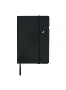 objet publicitaire - promenoch - Carnet de notes avec clé USB 4Go, noir  - Accueil