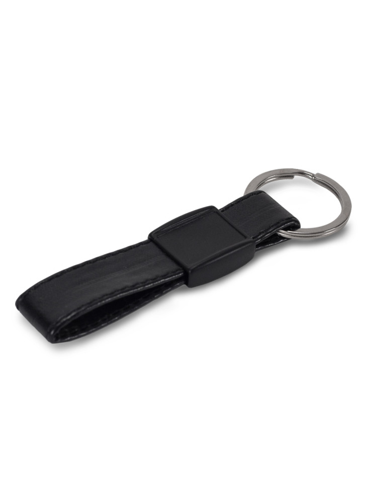 Porte-clés en cuir artificiel et métal