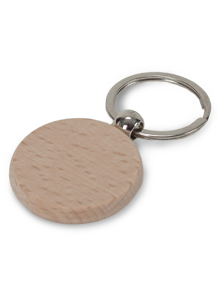 Porte-clé rond en bois Ø40mm