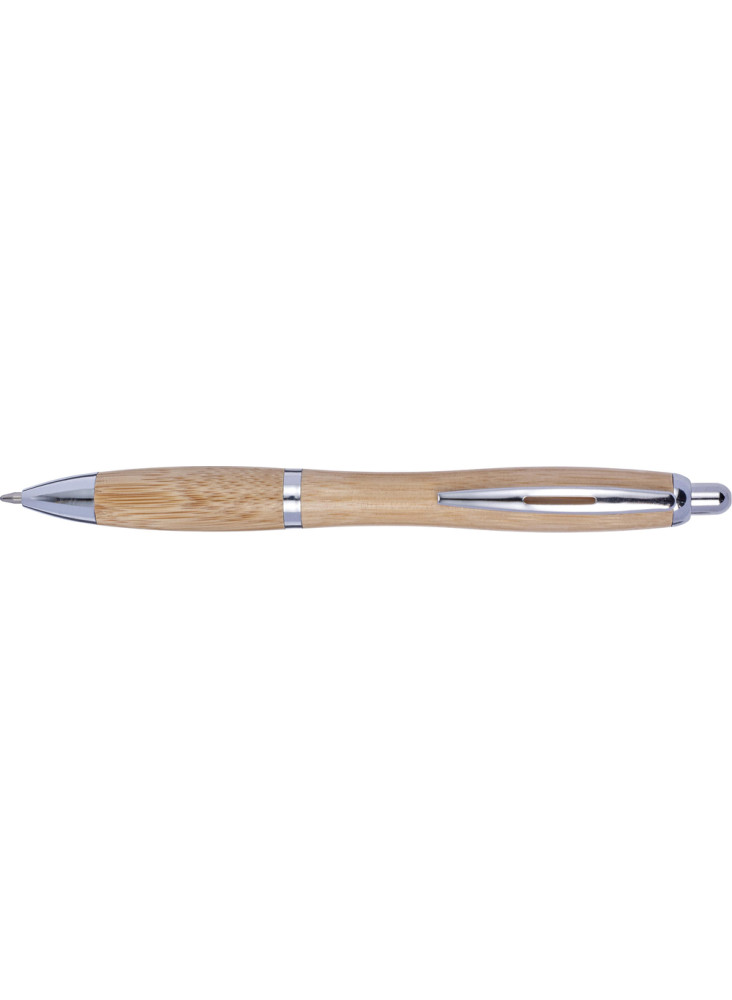 Stylo bille Carson | Bambou | Détails argent