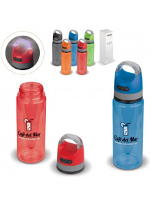 Gourde Colorée avec couvercle à visser et une enceinte.