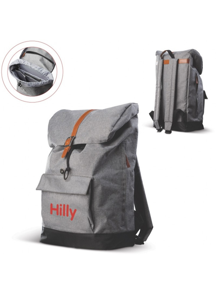 Sac à dos polyester avec bouton à aimant publicitaire