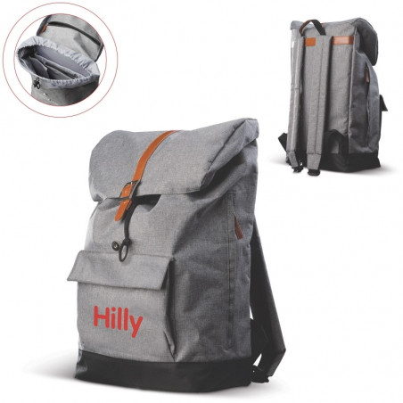 Sac à dos polyester avec bouton à aimant publicitaire