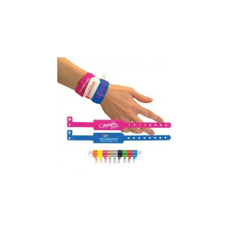 Bracelet d'Identification et évènementiels en vinyl 250x32 mm personnalisables