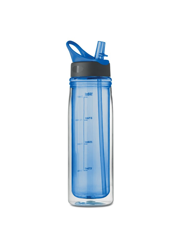 Gourde avec pipette transparente 550ml publicitaire