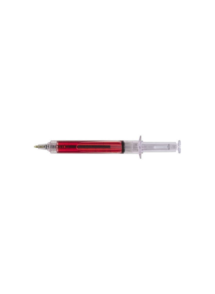 Stylo bille en plastique mine noire en forme de seringue publicitaire