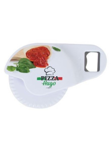 Roulette à pizza publicitaire avec décapsuleur personnalisable   - Accueil