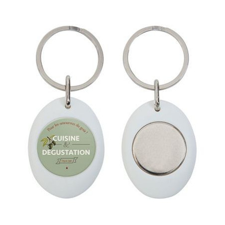 Porte clé  publicitaire avec jeton magnétisé