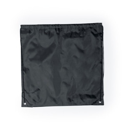 Sac à dos polyester noir à cordelettes publicitaire
