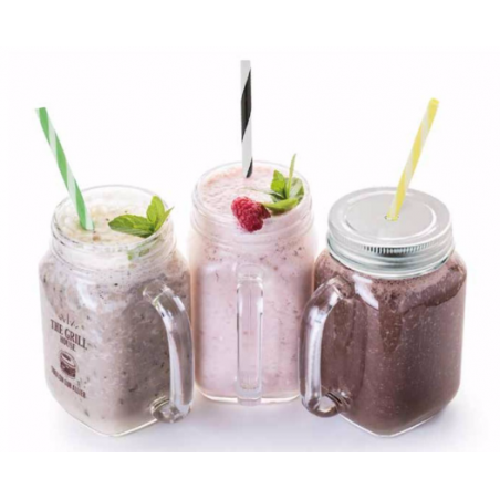 Mason jar publicitaire en verre avec paille