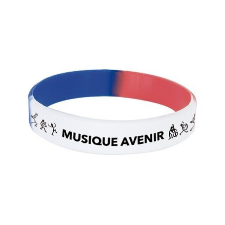 Bracelet silicone tricolore publicitaire