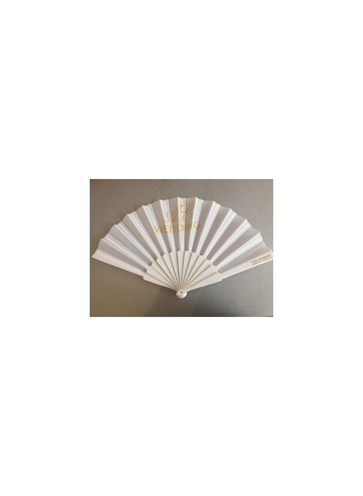 Eventail en plastique et tissu publicitaire