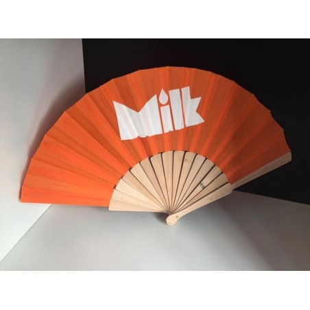 Eventail en bois et tissu personnalisé