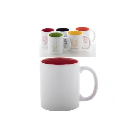 Mug en céramique coloré à l'intérieur publicitaire