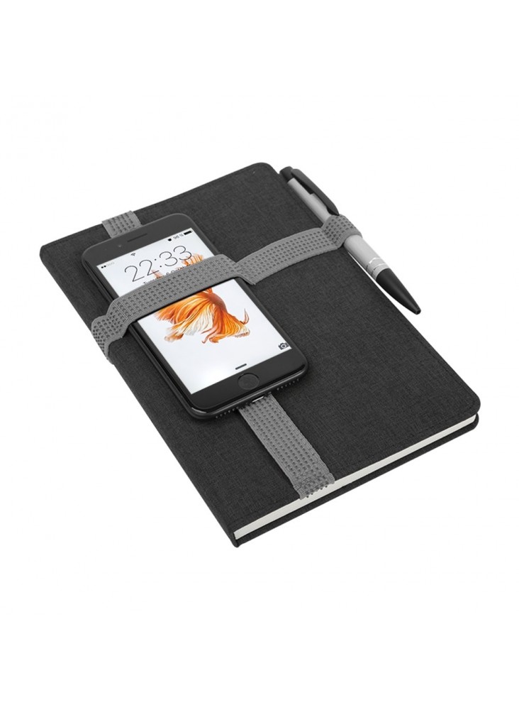 Bloc-note élastique support smartphone publicitaire