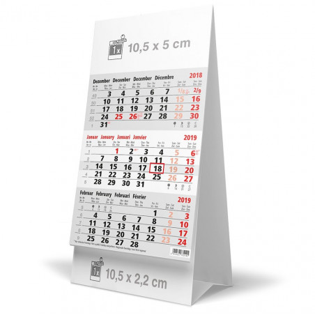 Calendrier Publicitaire 2019 Chevalet Triptyque
