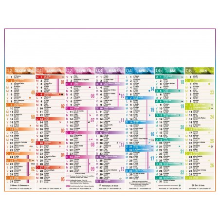 Calendrier Publicitaire 4 Saisons 7 mois