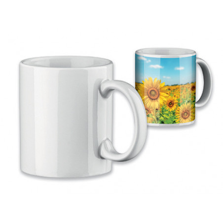 Mug argent ou blanc 320 ml personnalisable