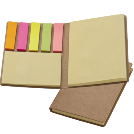 Carnet de note avec post-it coloré écologique publicitaire