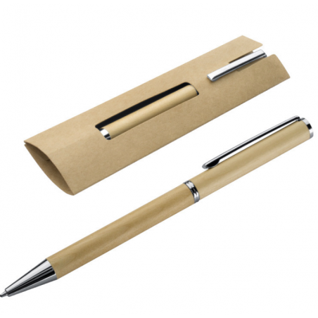 Stylo en bois avec pochette kraft