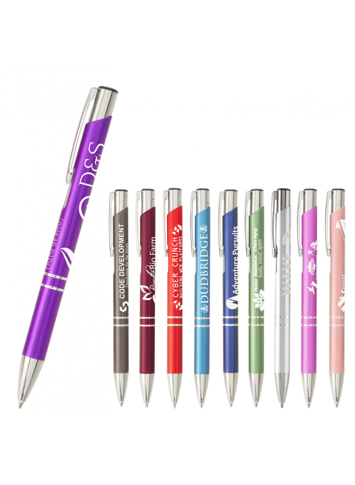 Stylo à Bille Personnalisable Avec Gravure De Logo Et Texte - Cadeau D'entreprise (1 à 500 Pièces) - Encre Noire, Rechargeable