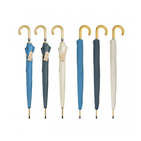 Parapluie recyclé manche canne bois personnalisable