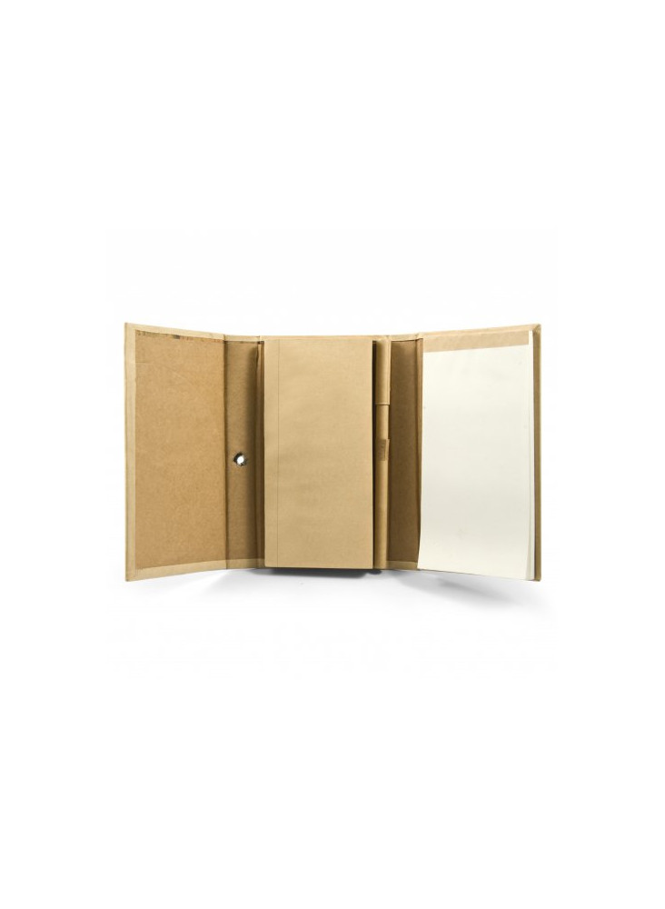 Set blocs papier couverture rigide et stylo écologique publicitaire 