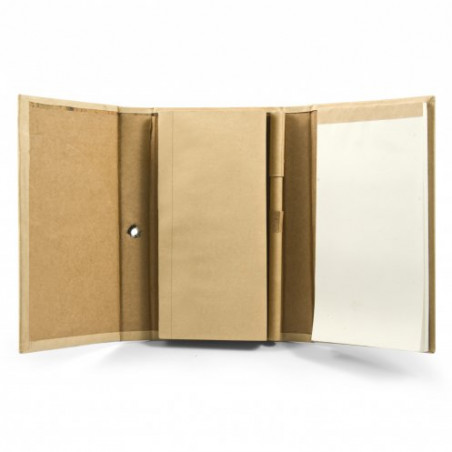 Set blocs papier couverture rigide et stylo écologique publicitaire