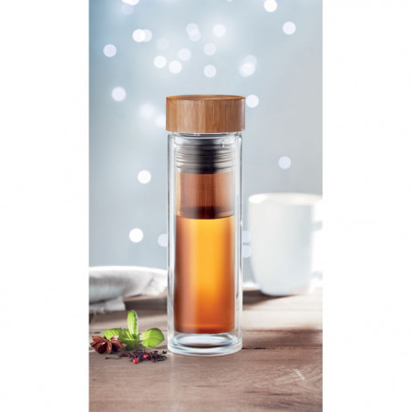 Gourde avec infuseur en verre personnalisable