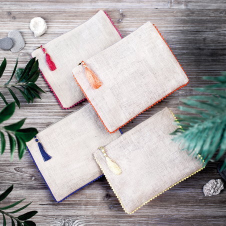 Trousse en jute publicitaire