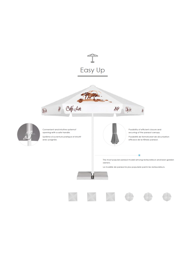 Parasols professionnels pratique et intuitif publicitaires