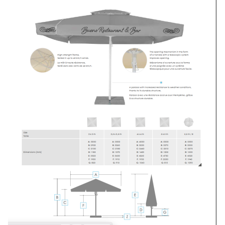 Grand Parasol Robuste Professionnel Tropika Publicitaire