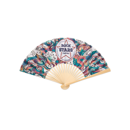Eventail publicitaire en bambou