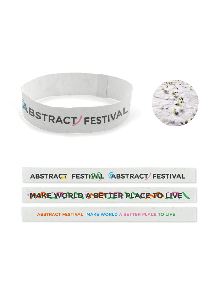 Bracelets publicitaires en papier semences  avec bande adhésive 