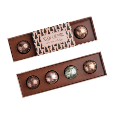PRALINE AU CHOCOLAT  SPHERE PERSONNALISES 4 pièces