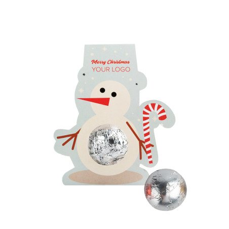 PRALINE AU CHOCOLAT  SPHERE PUBLICITAIRE – BONHOMME DE NEIGE