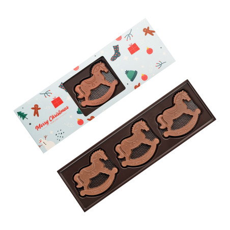 3 PIÈCES DE MINI CHOCOLATS CHEVAL À BASCULE PERSONNALISABLES