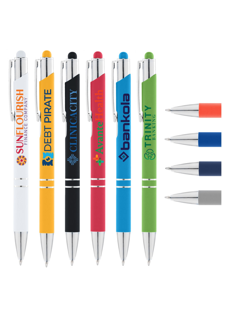 Stylo publicitaire personnalisé avec stylet en silicone pour ...