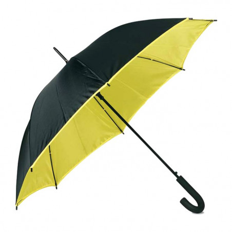 Parapluie noir et jaune personnalisé